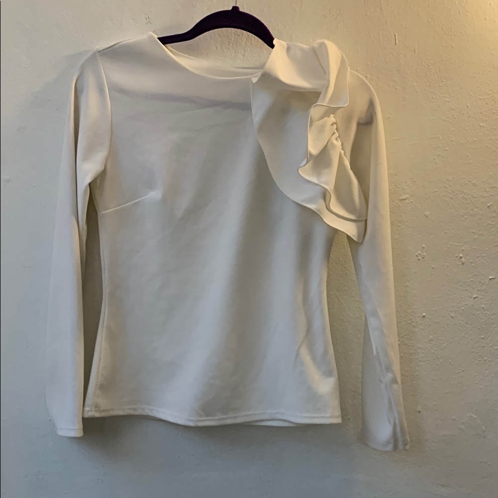 Elegant Cream Ruffle Detail Top